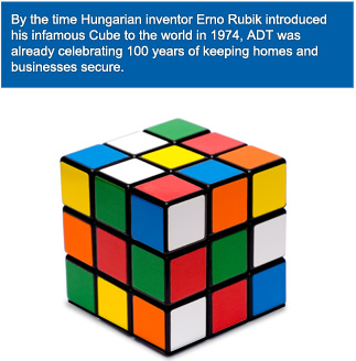 When ADT was celebrating 100 years of keeping homes secure, Erno Rubik introduced his Cube
